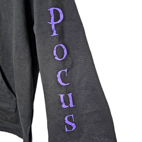 Disney Hocus Pocus Daughters of Darkness Bell Sleeve Pouch Hooded Sweatshirt Med - Picture 4 of 10
